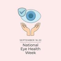 National Eye Health Week. Line art design. healthcare design. Good for celebration template usage. Continuous line. eps 10. vector