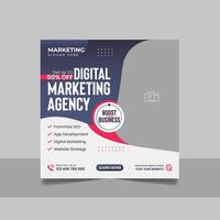 Digital Marketing Social Media Post Template, Online Live Webinar, Business Conference, Guest Speaker Web Banner Square Flyer Design. vector