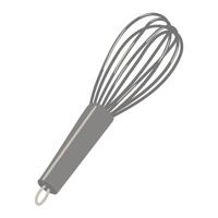 Air whisk for mixing and whipping is a flat icon for cooking applications and websites. An illustration of a metal device for mixing products. Cream, beat the dough with cream. culinary topics vector