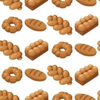 pattern of colored baking drawings, a natural illustration. Natural color scheme. Delicious bread pastries from different types of bakery products. Suitable for baking in cafes, bakeries. range vector