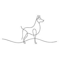 Dog line with illustration on white background vector