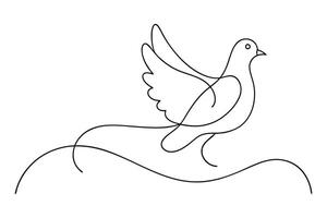 Pigeon line with illustration on white background vector