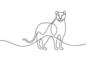 Panther line with illustration on white background vector