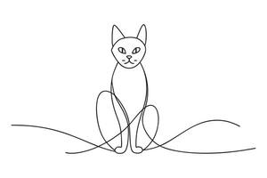 Cat line with illustration on white background vector