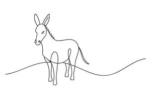Donkey line with illustration on white background vector