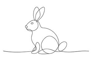 Rabbit line with illustration on white background vector