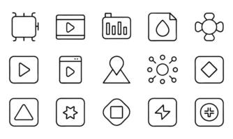 Maximize and minimize screen editable stroke outline icons set isolated on white background flat illustration. Pixel perfect. 64 x 64 vector