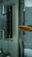marinated pickled cucumber floating in internation space station video