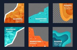 Set of different business banners for web design, social media vector