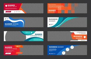 Set of templates for web site design, different abstract business banners vector