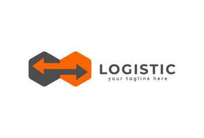 Two arrow logo with hexagonal combination, can be used for logistics, finance and business logos vector