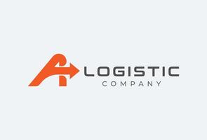 Initial A Logistic logo letter A with arrow combination vector