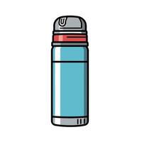 Blue And Red Thermos Bottle With Simple Modern Design vector