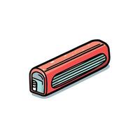 Minimalistic Line Art Illustration of a Red Radio Receiver vector