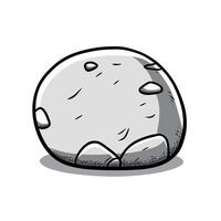Cartoon stone character illustration, isolated on white background, cute and playful design vector