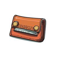 Orange Wallet Cartoon Illustration With Buttons And Stitching vector