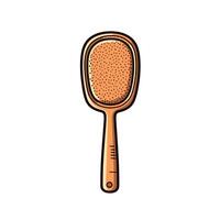 Minimalist Wooden Face Scrubber Icon with Dotted Texture vector