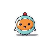 Happy Cartoon Character Illustration In Spacesuit With Antenna vector