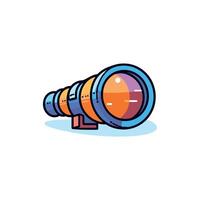 Telescope Icon With Astronomy And Space Elements vector