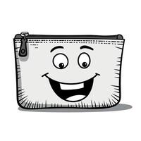 Smiling Ziplock Bag Cartoon Illustration With Zipper vector