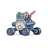 Cute Mars Rover Icon with Simple Design on White Background vector