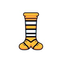 Pair Of Colorful Cartoon Socks With Striped Design vector
