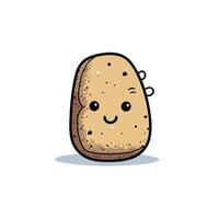 Cute Cartoon Potato Character With Happy Face vector