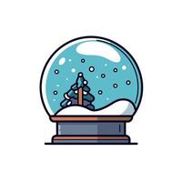 Snow Globe With Pine Tree And Falling Snowflakes vector