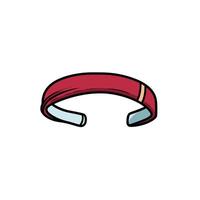 Cartoon Red Sweatband Headband With Simple Design vector