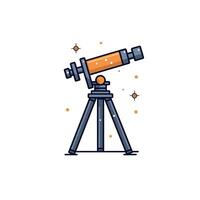 Modern Telescope With Tripod And Stars Illustration vector