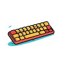 Red And Yellow Keyboard Cartoon Illustration With Colorful Keys vector