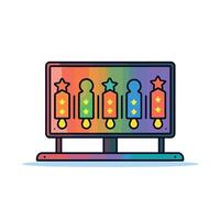 Cartoon Illustration of Colorful Rating Billboard with Stars and Figures vector