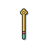 Illustration of a Yellow Magic Wand with Star and Colorful Design vector