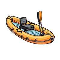 Cartoon Inflatable Raft with Oars Illustration vector