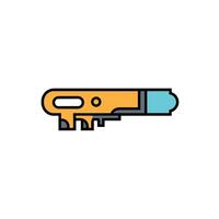 Minimalistic Line Art Illustration of a Key vector