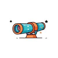 Telescope With Stars And Space Exploration Theme vector