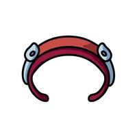 Cartoon Red Sweatband Headband With Simple Design vector