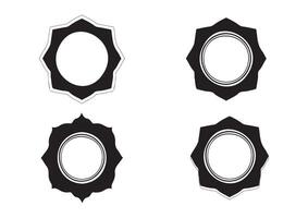 Set of Four Unique Black and White Geometric Seals for Modern Design Projects and Branding vector