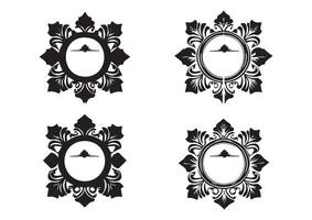 Elegant Black and White Vintage Floral Frame Collection for Decorative Design Projects and Invitations vector