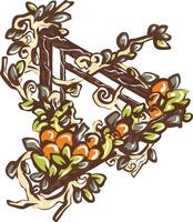 Play Icon with floral and tropical elements vector