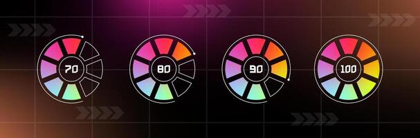 Loading bar interface. Futuristic progress design element. vector