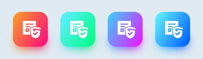 Secure connection solid icon in square gradient colors. Network signs illustration. vector