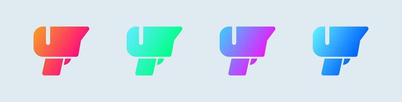 Barcode scanner solid icon in gradient colors. Qr code signs illustration. vector