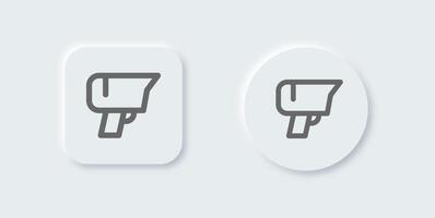 Barcode scanner line icon in neomorphic design style. Qr code signs illustration. vector