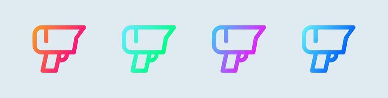Barcode scanner line icon in gradient colors. Qr code signs illustration. vector
