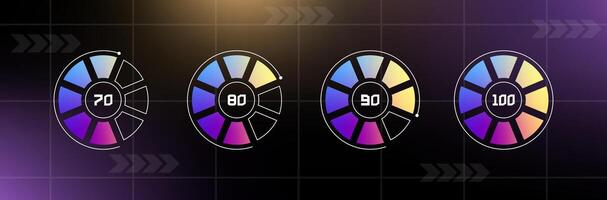 Loading bar interface. Futuristic progress design element. vector