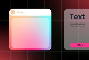 Futuristic design element in gradient colors. Pop up interface element. vector