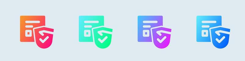 Secure connection solid icon in gradient colors. Network signs illustration. vector