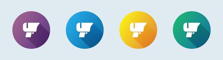 Barcode scanner solid icon in flat design style. Qr code signs illustration. vector