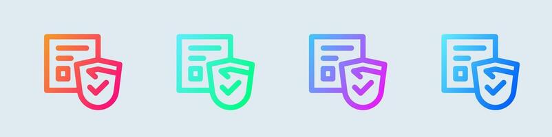 Secure connection line icon in gradient colors. Network signs illustration. vector